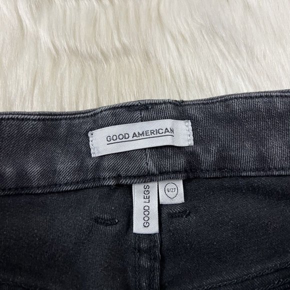 Good American Women's Size 4 / 27 Washed Black Seamed Good Legs Denim Jeans - Picture 6 of 8